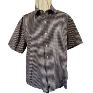 Abercrombie Fitch AF92 short sleeve Button-down Red White and Blue Muscle XL